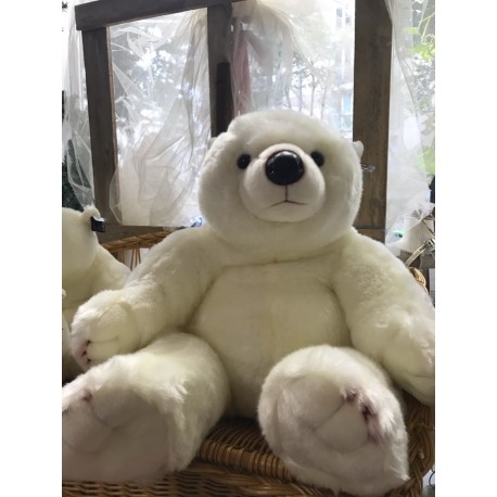 Peluche Ours Blanc 80 cm