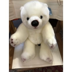 Peluche Lion Blanc Couché 65 cm - Au Gardénia