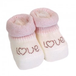 Chaussons naissance Love Strass