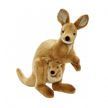 Peluche Wallaby avec bébé 35 cm