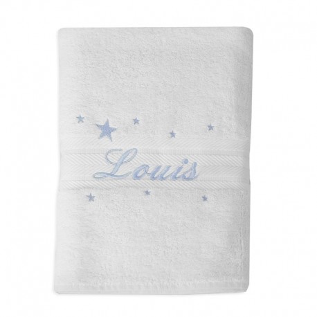 Serviette de toilette Etoiles personnalisable - Bleu