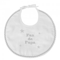 Bavoir Fan de Papa - Gris