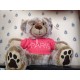 Peluche Ours Paris Assis rose 25 cm