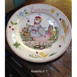 Assiette Plate en faïence peinte à la main personnalisable